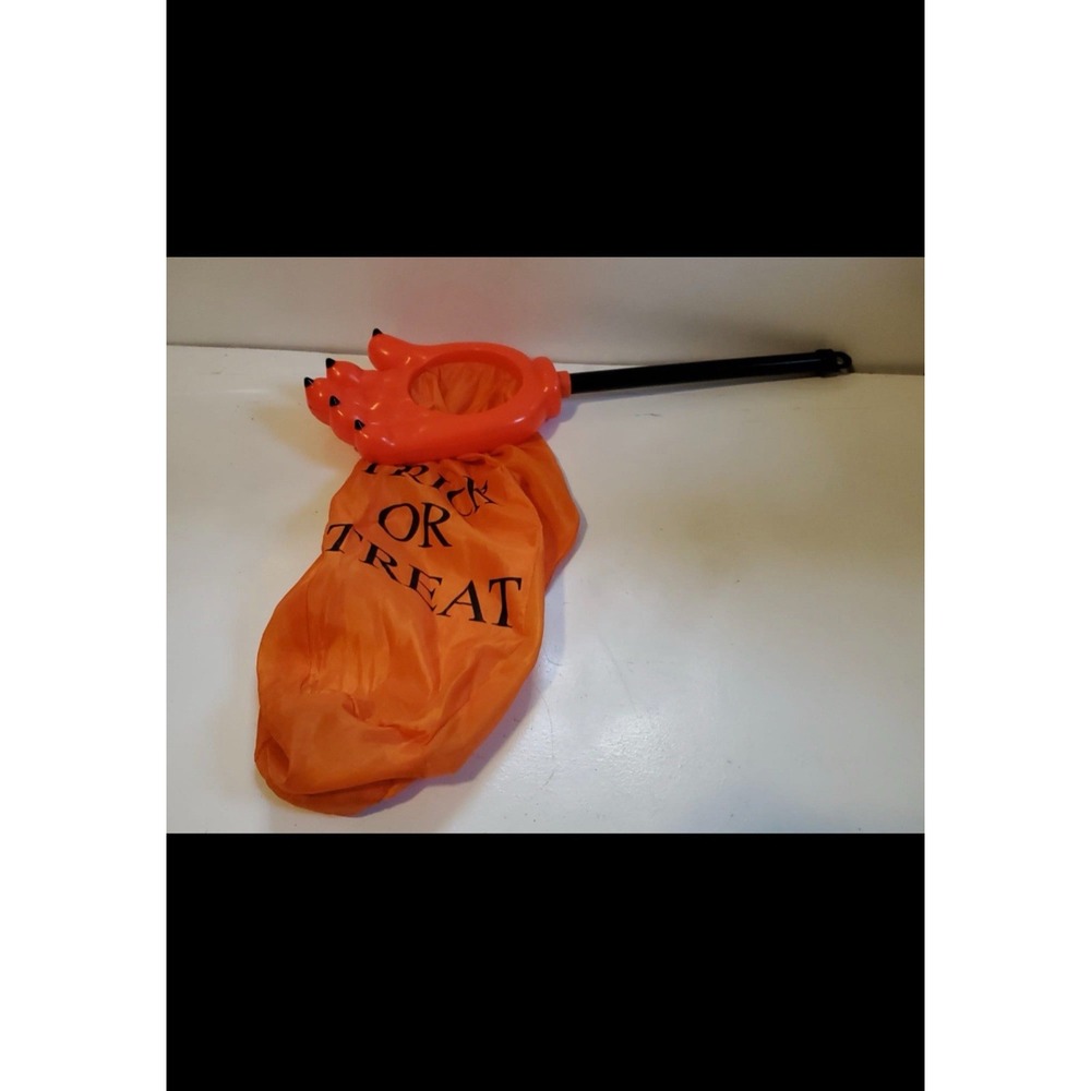 Halloween Candy Hand Bag 22" Black Trick or Treat  Plastic Creepy Skeleton Claw